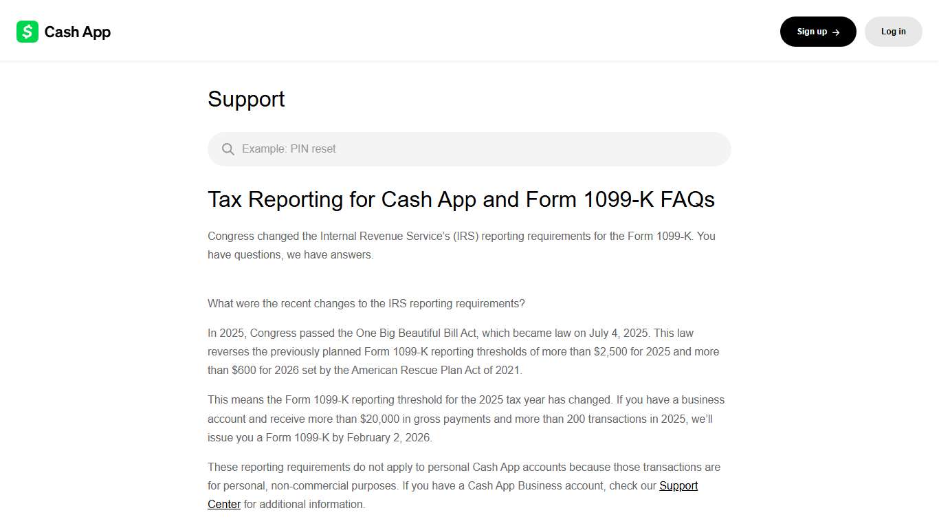 Form 1099-K Tax Reporting and Cash App FAQs